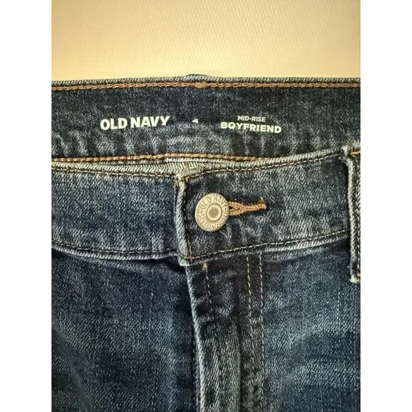 Old Navy Mid Rise Boyfriend Distressed Women's Jeans - Size 4 - Picture 3 of 7